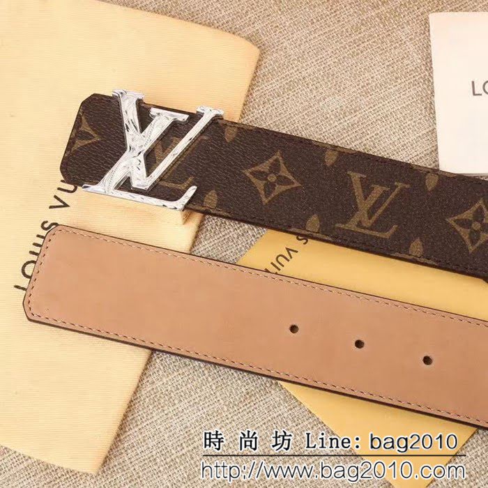 路易威登LV Monogram帆布 金色LV首字母帶扣 男士皮帶 LHG1652